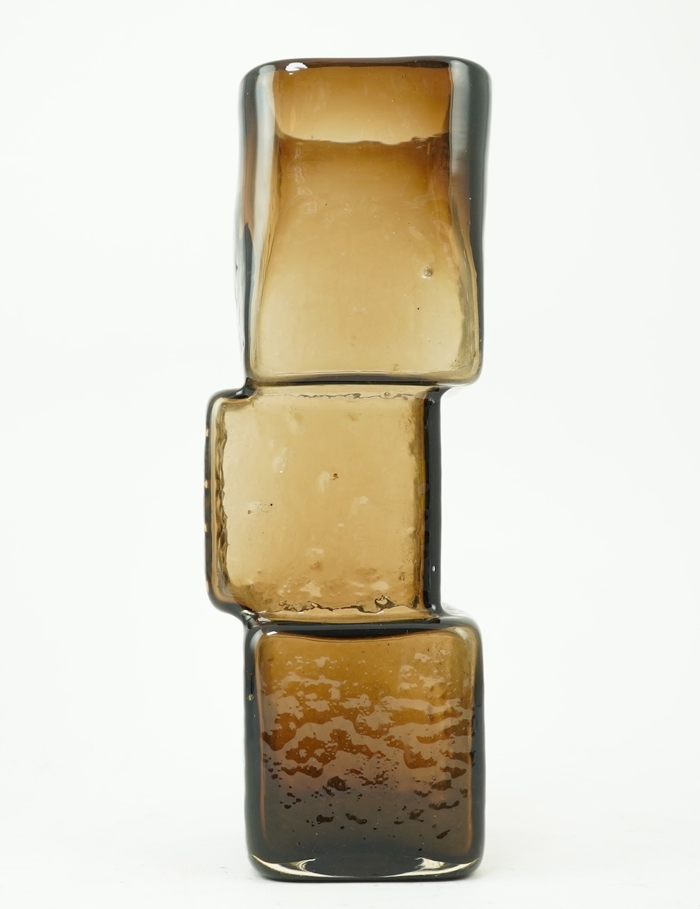 Whitefriars: A Textured range 'Drunken Bricklayer' vase designed by Geoffrey Baxter